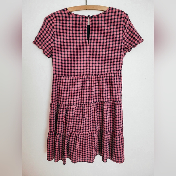 Madewell plaid tiered mini dress - Picture 4 of 5